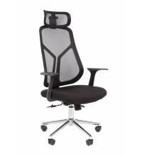 Кресло руководителя Chairman CH588 с подголовником черный пластик, черный