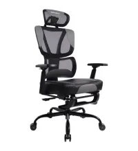 Игровое кресло PREMIUM "Venom GM-530", подножка, синхромеханизм, экокожа/сетка, черное/серое, 532951