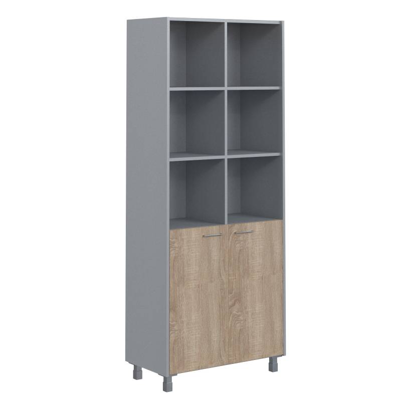 Шкаф с комплектом малых глухих дверей OHC 87.5 Дуб Сонома светлый/Металлик  главное фото